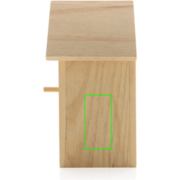 Nichoir en bois: Emplacement du logo – côté droit du produit
