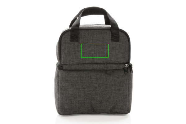 Sac isotherme à 2 compartiments isolés: Emplacement du logo – partie supérieure de l’arrière du produit
