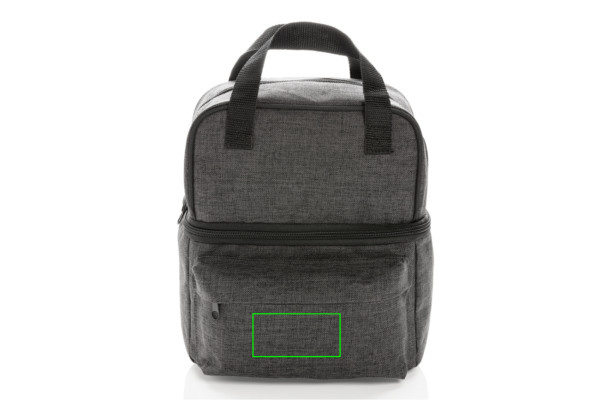 Sac isotherme à 2 compartiments isolés: Emplacement du logo – partie inférieure de la face avant du produit