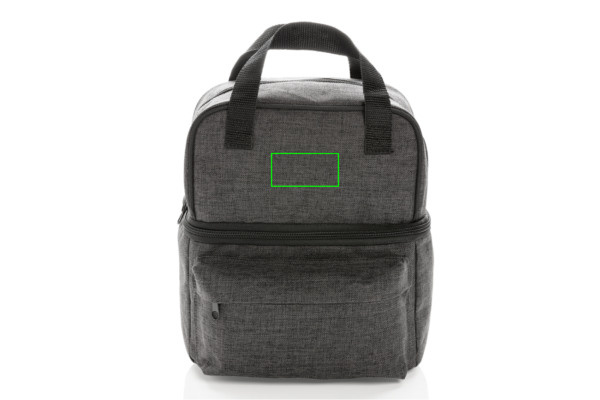 Sac isotherme à 2 compartiments isolés: Emplacement du logo – partie supérieure de la face avant du produit