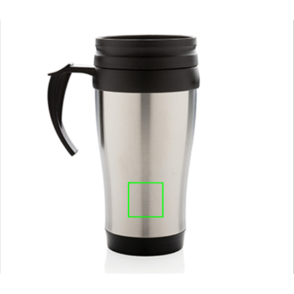 Mug en acier inoxydable: Emplacement du logo – partie inférieure de l’arrière du produit