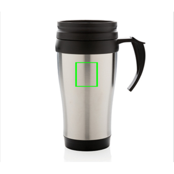 Mug en acier inoxydable: Emplacement du logo – partie supérieure de la face avant du produit
