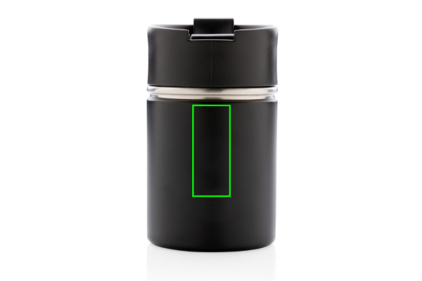 Mug compact Bogota isolé sous vide avec revêtement céramique: Emplacement du logo – partie supérieure de l’arrière du produit