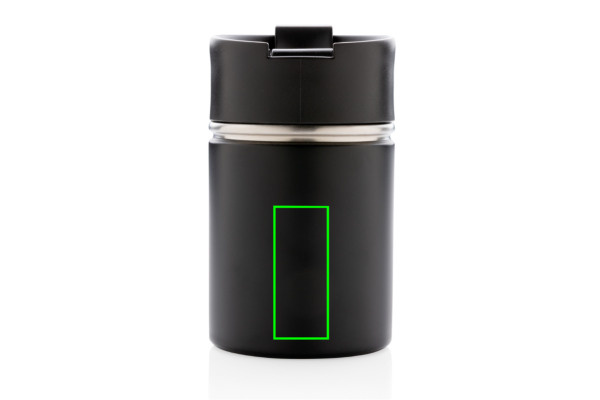Mug compact Bogota isolé sous vide avec revêtement céramique: Emplacement du logo – partie inférieure de l’arrière du produit