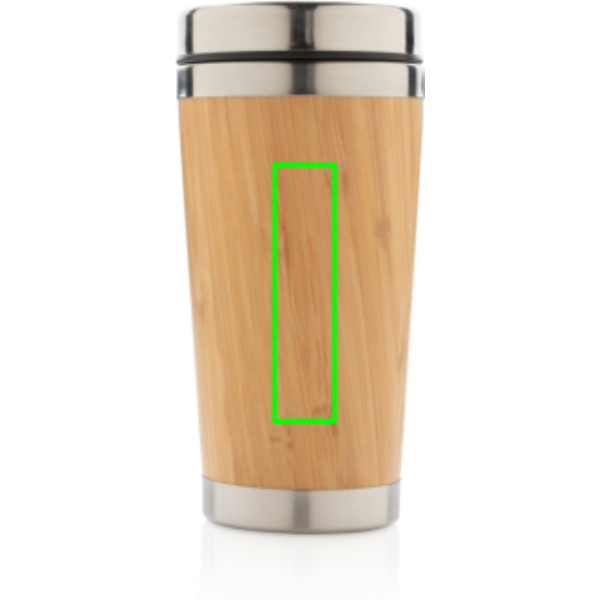 Bambu mugg: Logotypens placering – mitten på produktens baksida