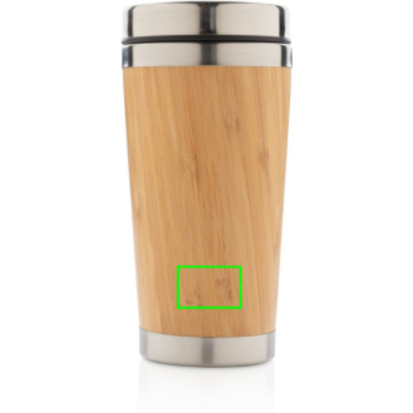 Bambu mugg: Logotypens placering – nedre delen av produktens baksida