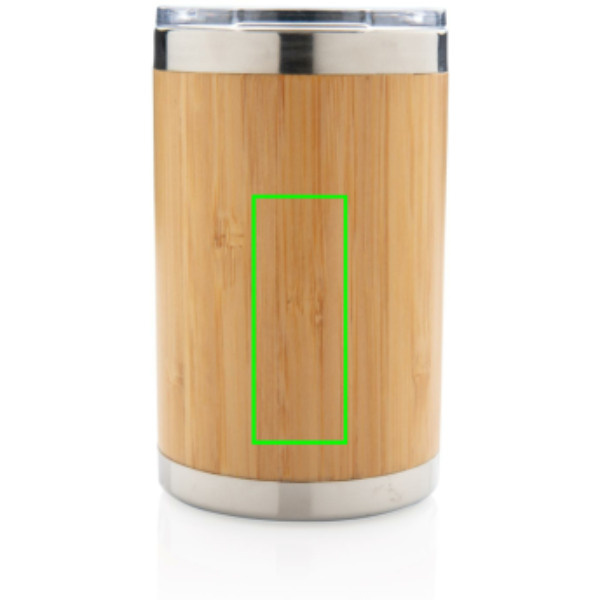 Bambus Coffee-To-Go Becher: Logoposition – unterer Bereich der Produktrückseite