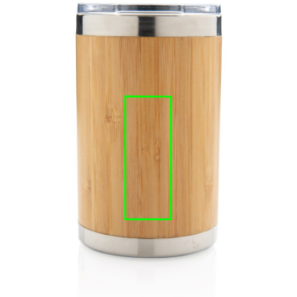 Bambus Coffee-To-Go Becher: Logoposition – unterer Bereich der Produktvorderseite
