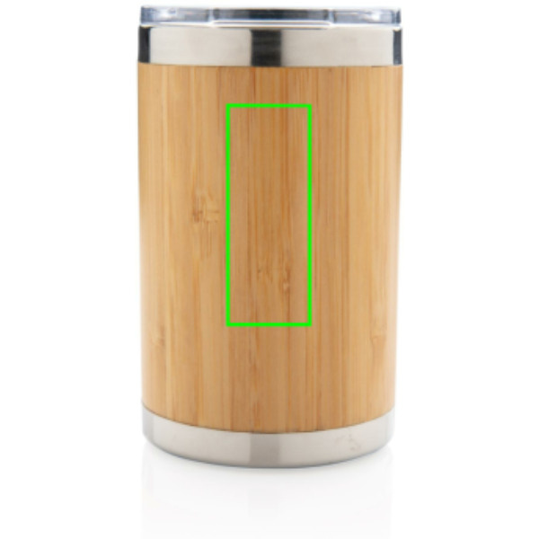 Bambus Coffee-To-Go Becher: Logoposition – oberer Bereich der Produktvorderseite