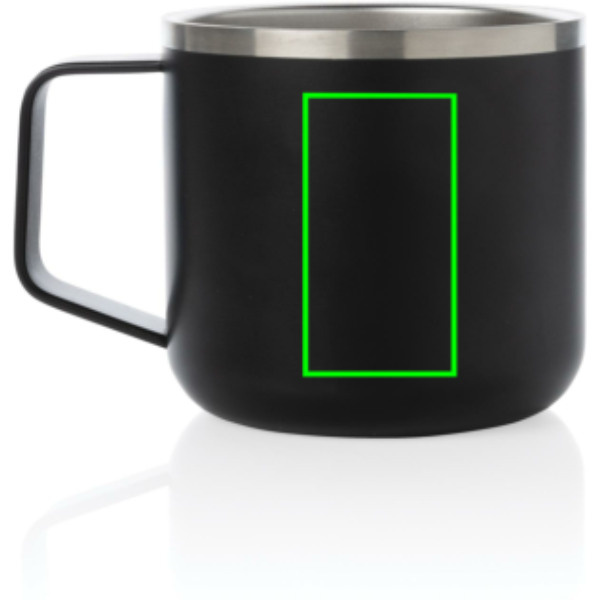 Mug de camping en acier inoxydable: Emplacement du logo – face arrière du produit