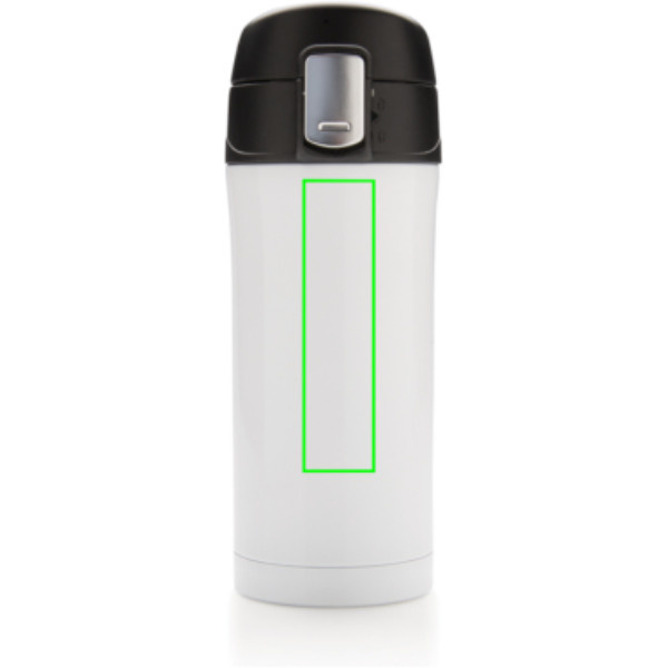 Mug isotherme sous vide Easy Lock: Emplacement du logo – partie supérieure de la face avant du produit