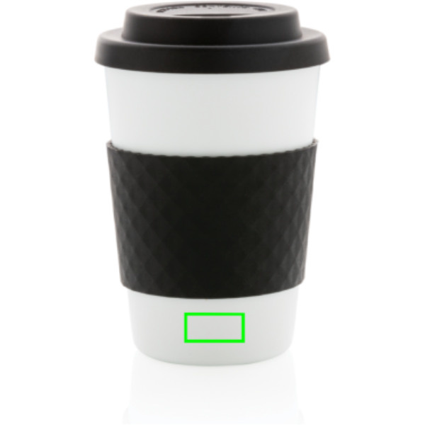 Gobelet à café réutilisable 270 ml: Emplacement du logo – partie inférieure de la face avant du produit