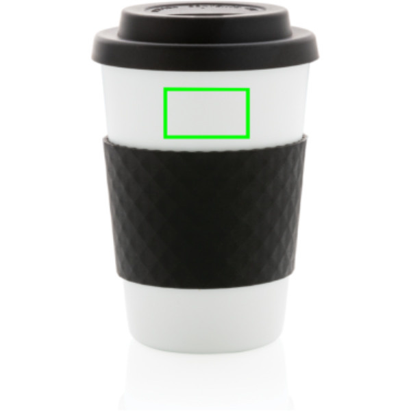 Gobelet à café réutilisable 270 ml: Emplacement du logo – partie supérieure de l’arrière du produit