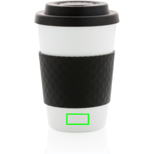Gobelet à café réutilisable 270 ml: Emplacement du logo – partie inférieure de l’arrière du produit