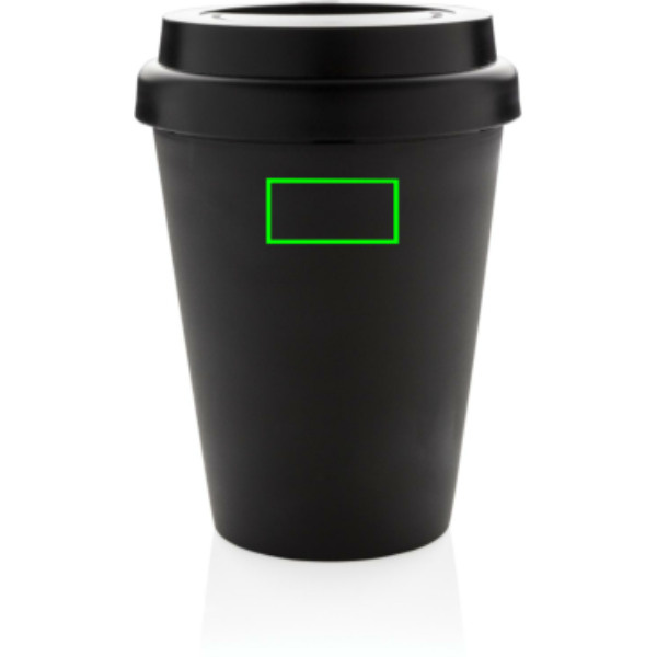 Gobelet à café réutilisable à double paroi 300 ml: Emplacement du logo – partie supérieure de la face avant du produit