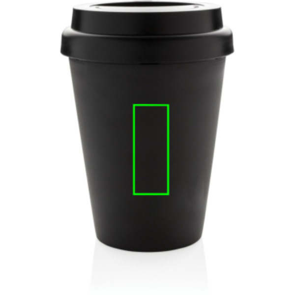 Gobelet à café réutilisable à double paroi 300 ml: Emplacement du logo – centre de l’arrière du produit