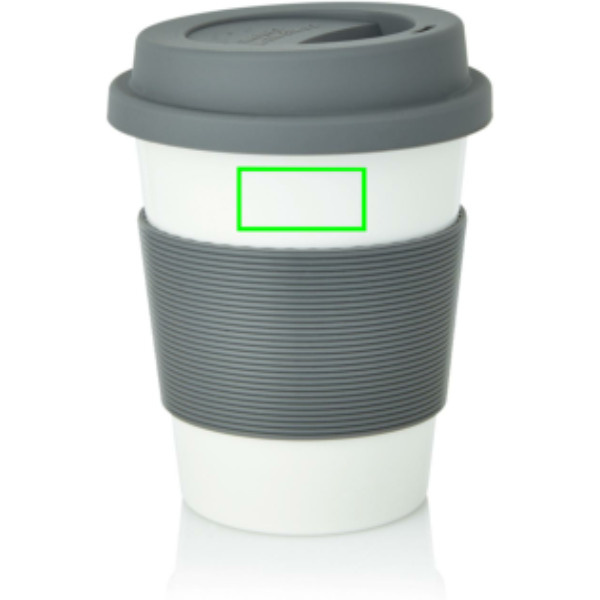 Gobelet à café en PLA: Emplacement du logo – partie supérieure de la face avant du produit