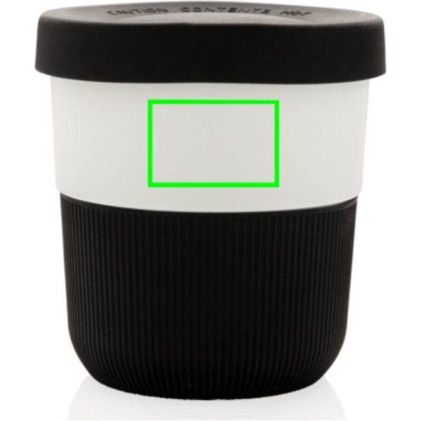 Gobelet à café à emporter en PLA: Emplacement du logo – partie supérieure de l’arrière du produit