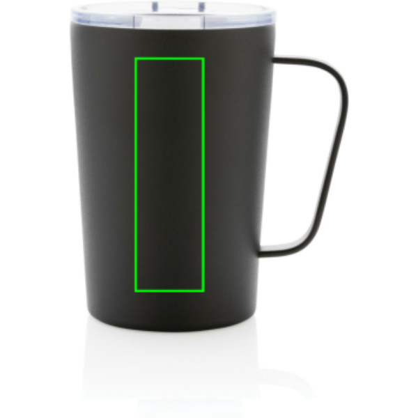 RCS Recycled stainless steel modern vacuum mug with lid: Logo position – front of the product