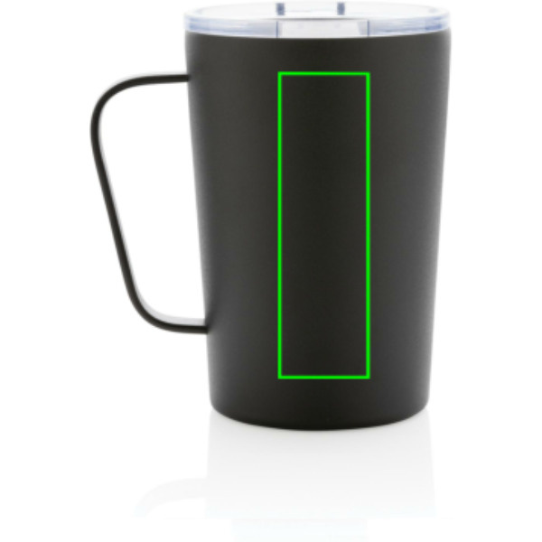 RCS Recycled stainless steel modern vacuum mug with lid: Logo position – back of the product