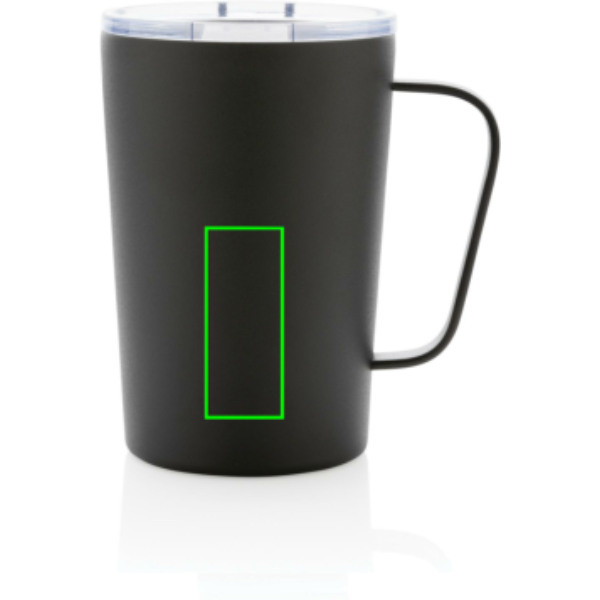 RCS Recycled stainless steel modern vacuum mug with lid: Logo position – lower front of the product