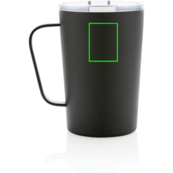 RCS Recycled stainless steel modern vacuum mug with lid: Logo position – upper back of the product