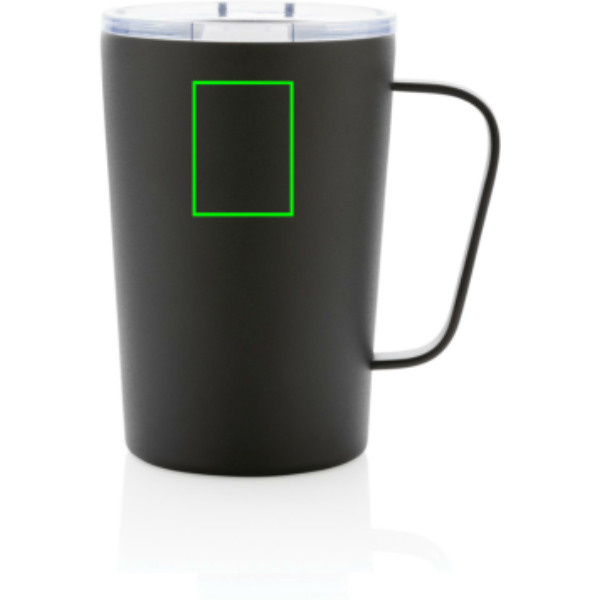 RCS Recycled stainless steel modern vacuum mug with lid: Logo position – upper front of the product