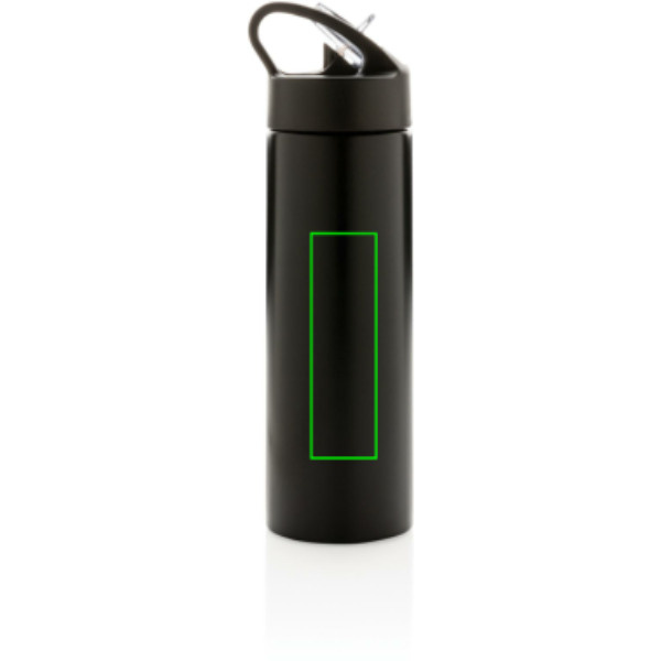 Sport bottle with straw: Logo position – centre back of the product