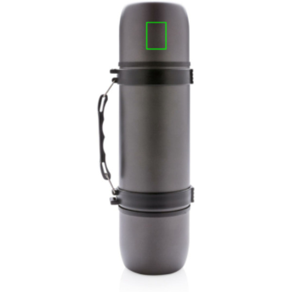 Termos próżniowy z 2 kubkami: Logo position – upper back of the product