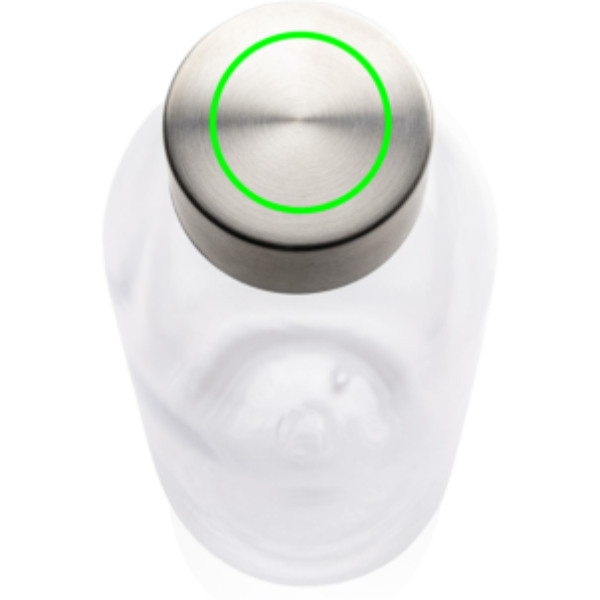 Gourde étanche avec bouchon métallisé: Emplacement du logo – dessus du produit