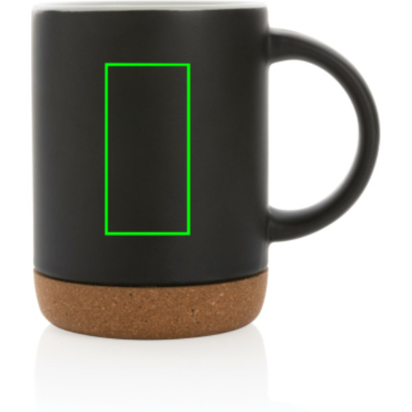Keramikbecher mit Korkboden, 280ml: Logoposition – Vorderseite des Produkts