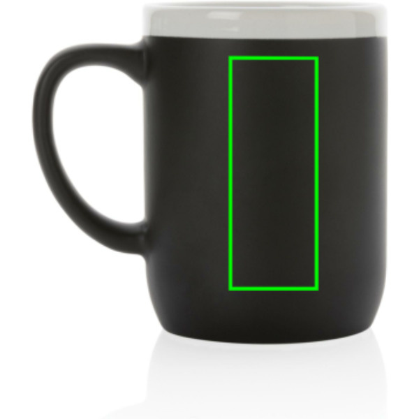 Keramiktasse mit weißem Rand, 300ml: Logoposition – Rückseite des Produkts