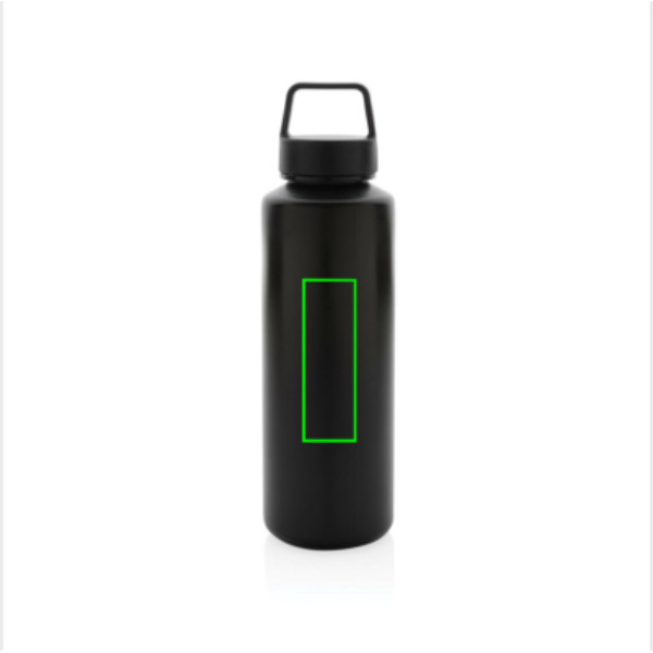 RCS certified recycled PP water bottle with handle: Logo position – centre front of the product