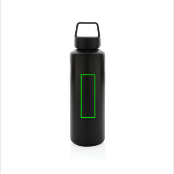 RCS certified recycled PP water bottle with handle: Logo position – centre back of the product