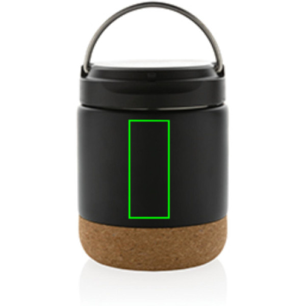 Boîte alimentaire isotherme Savory en acier inoxydable recyclé certifié RCS: Emplacement du logo – face avant du produit