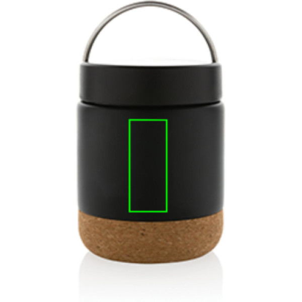 Boîte alimentaire isotherme Savory en acier inoxydable recyclé certifié RCS: Emplacement du logo – face arrière du produit