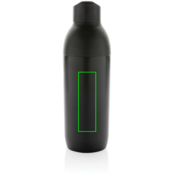 Gourde isotherme sous vide Flow en acier inoxydable recyclé RCS: Emplacement du logo – face avant du produit