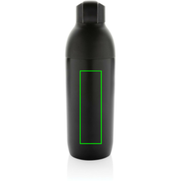 Gourde isotherme sous vide Flow en acier inoxydable recyclé RCS: Emplacement du logo – face arrière du produit