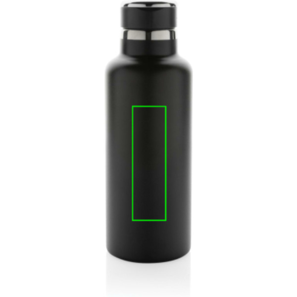 Gourde isotherme sous vide Hydro en acier inoxydable recyclé RCS avec bec verseur: Emplacement du logo – centre de la face avant du produit