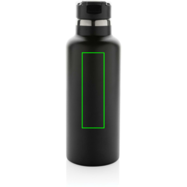 Gourde isotherme sous vide Hydro en acier inoxydable recyclé RCS avec bec verseur: Emplacement du logo – partie supérieure de l’arrière du produit