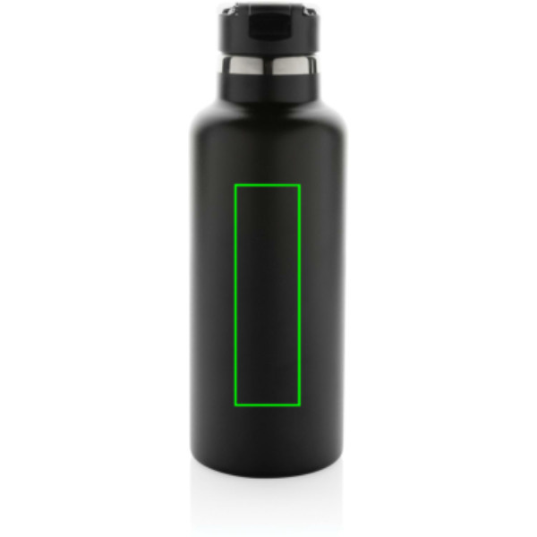 Gourde isotherme sous vide Hydro en acier inoxydable recyclé RCS avec bec verseur: Emplacement du logo – centre de l’arrière du produit