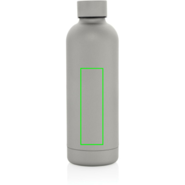 Gourde isotherme sous vide Impact en acier inoxydable recyclé RCS: Emplacement du logo – partie inférieure de la face avant du produit