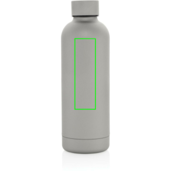 Gourde isotherme sous vide Impact en acier inoxydable recyclé RCS: Emplacement du logo – partie supérieure de l’arrière du produit