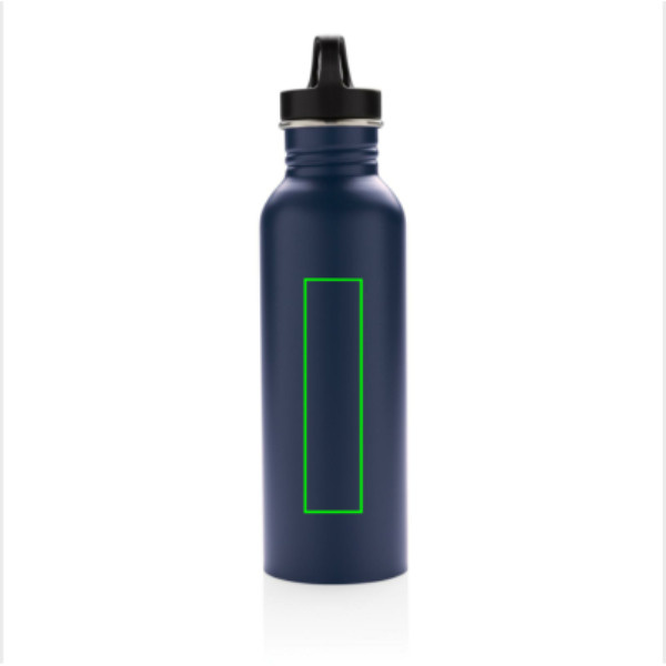 Gourde de sport Deluxe en acier inoxydable: Emplacement du logo – centre de l’arrière du produit