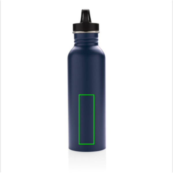 Gourde de sport Deluxe en acier inoxydable: Emplacement du logo – partie inférieure de l’arrière du produit