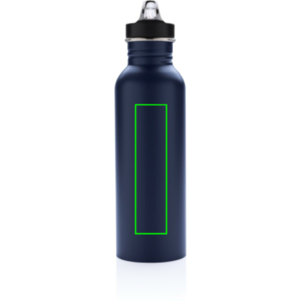 Gourde de sport Deluxe en acier inoxydable: Emplacement du logo – centre de la face avant du produit