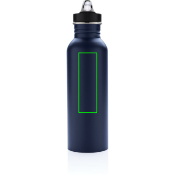 Gourde de sport Deluxe en acier inoxydable: Emplacement du logo – partie supérieure de la face avant du produit