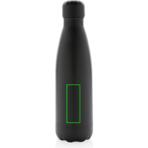 Gourde isotherme sous vide unie en acier inoxydable 500 ml: Emplacement du logo – partie inférieure de l’arrière du produit