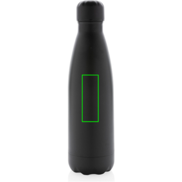 Gourde isotherme sous vide unie en acier inoxydable 500 ml: Emplacement du logo – centre de la face avant du produit
