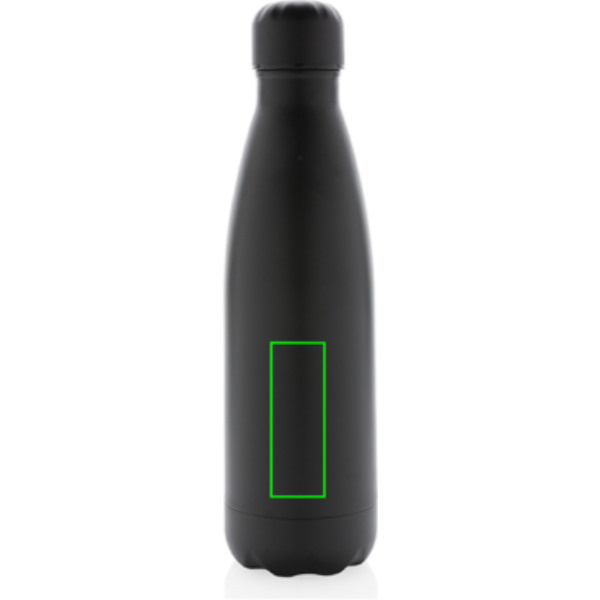 Gourde isotherme sous vide unie en acier inoxydable 500 ml: Emplacement du logo – partie inférieure de la face avant du produit